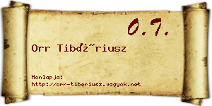 Orr Tibériusz névjegykártya